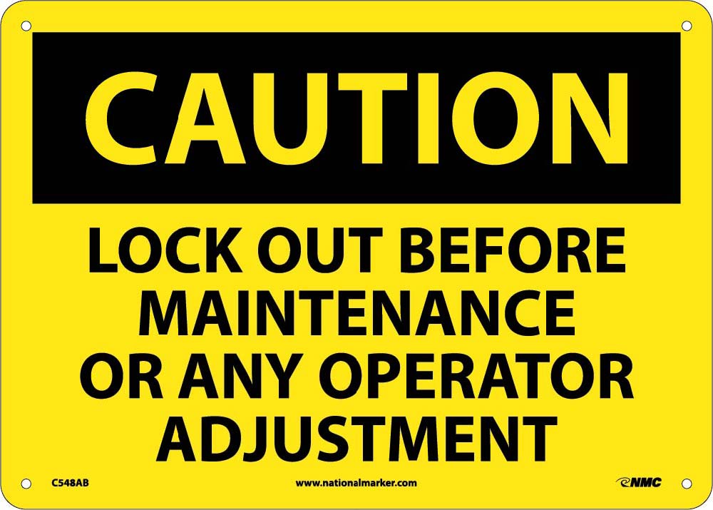 Caution Lock Out Before Maintenance Sign-eSafety Supplies, Inc