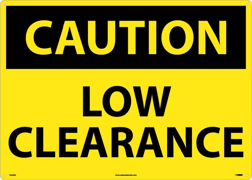 Large Format Caution Low Clearance Sign-eSafety Supplies, Inc