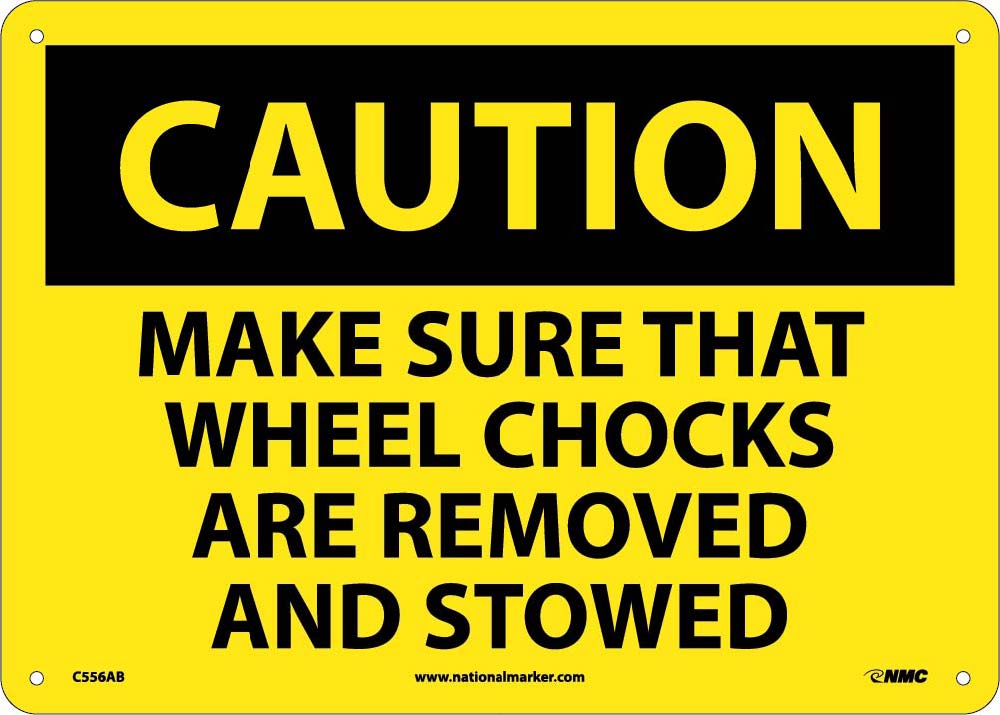 Caution Wheel Chocks Sign-eSafety Supplies, Inc