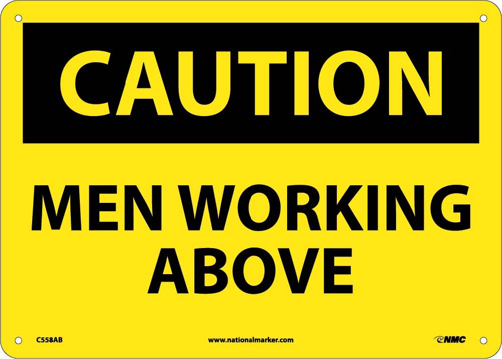 Caution Men Working Above Sign-eSafety Supplies, Inc