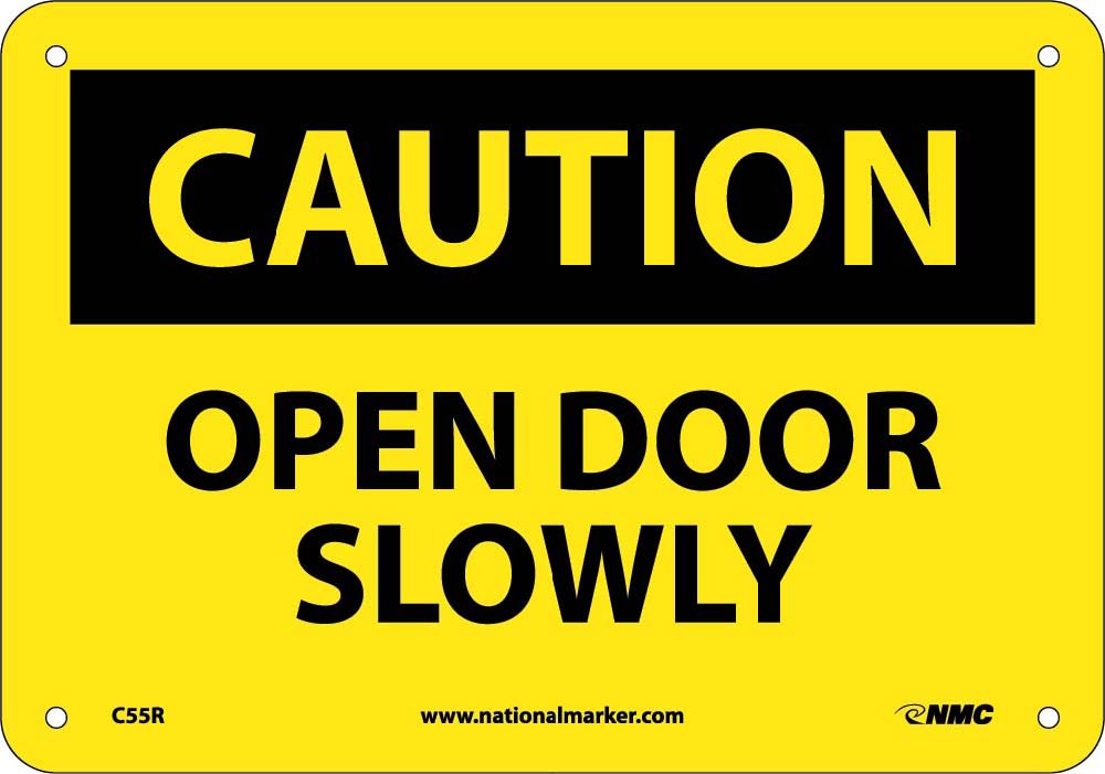 Caution Open Door Slowly Sign-eSafety Supplies, Inc