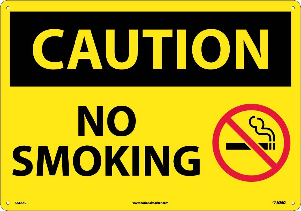 Large Format Caution No Smoking Sign-eSafety Supplies, Inc
