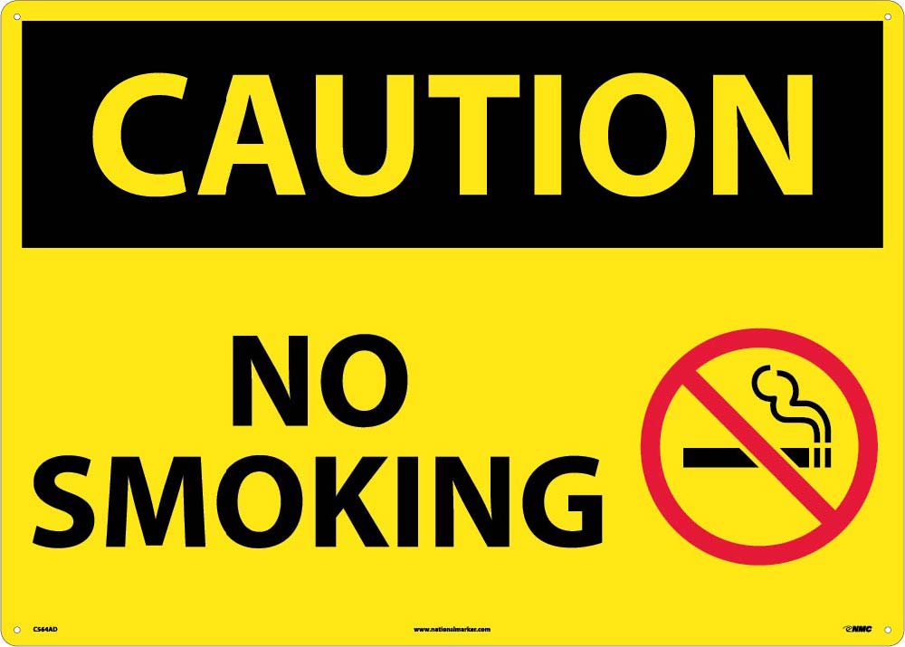 Large Format Caution No Smoking Sign-eSafety Supplies, Inc