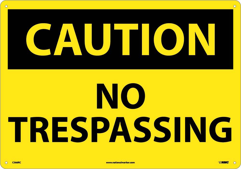 Large Format Caution No Trespassing Sign-eSafety Supplies, Inc