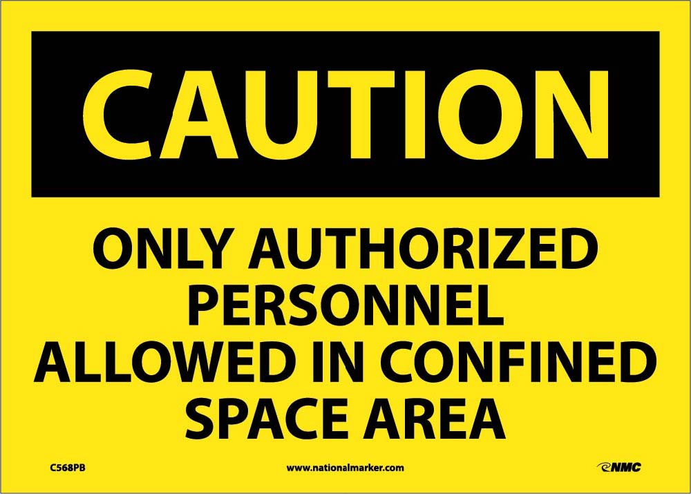 Caution Confined Space Authorized Personnel Only Sign-eSafety Supplies, Inc