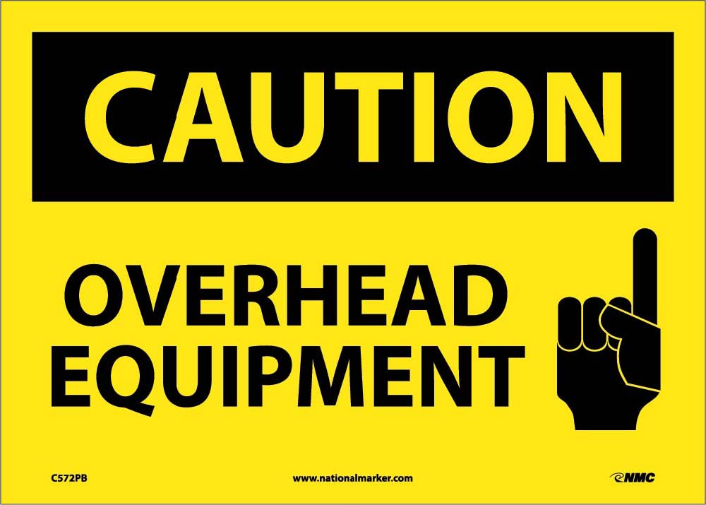 Caution Overhead Equipment Sign-eSafety Supplies, Inc