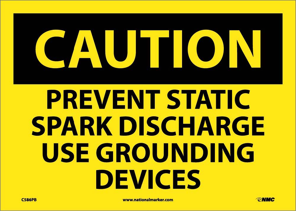 Caution Prevent Static Spark Discharge Sign-eSafety Supplies, Inc