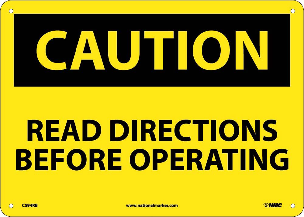 Read Directions Before Oper.. Sign-eSafety Supplies, Inc