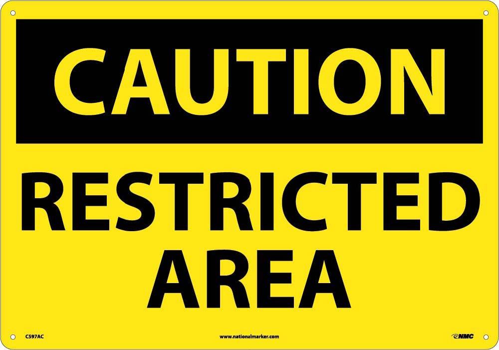 Large Format Caution Restricted Area Sign-eSafety Supplies, Inc