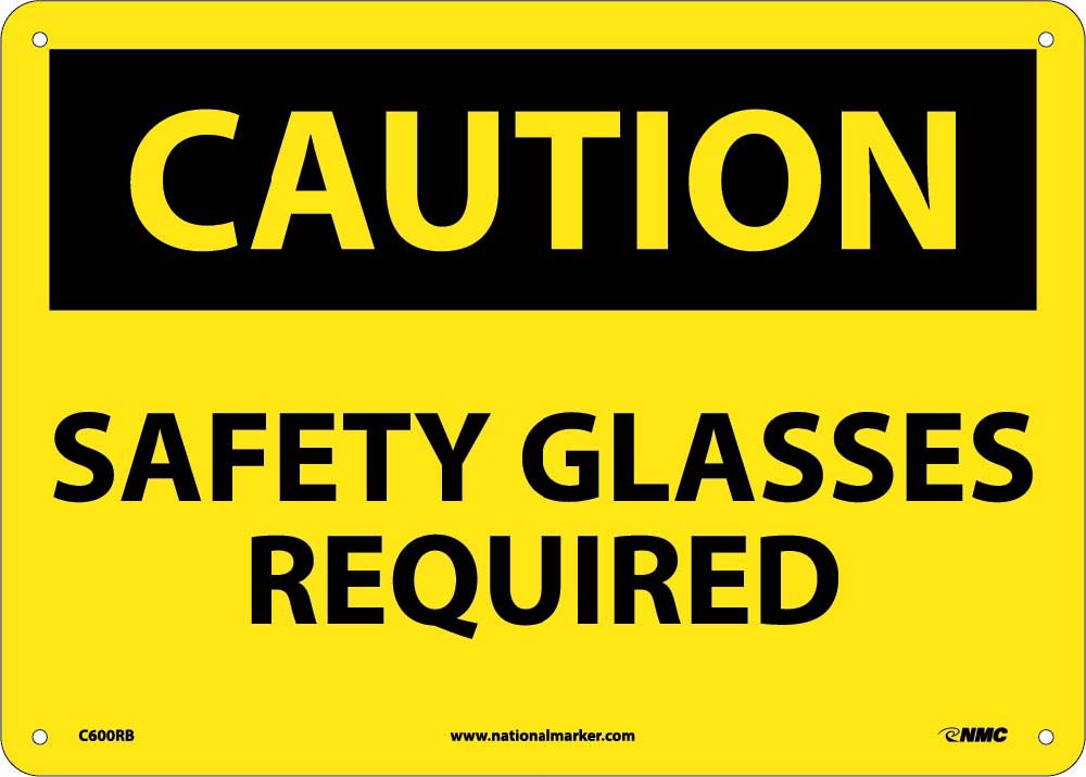 Caution Safety Glasses Required Sign-eSafety Supplies, Inc