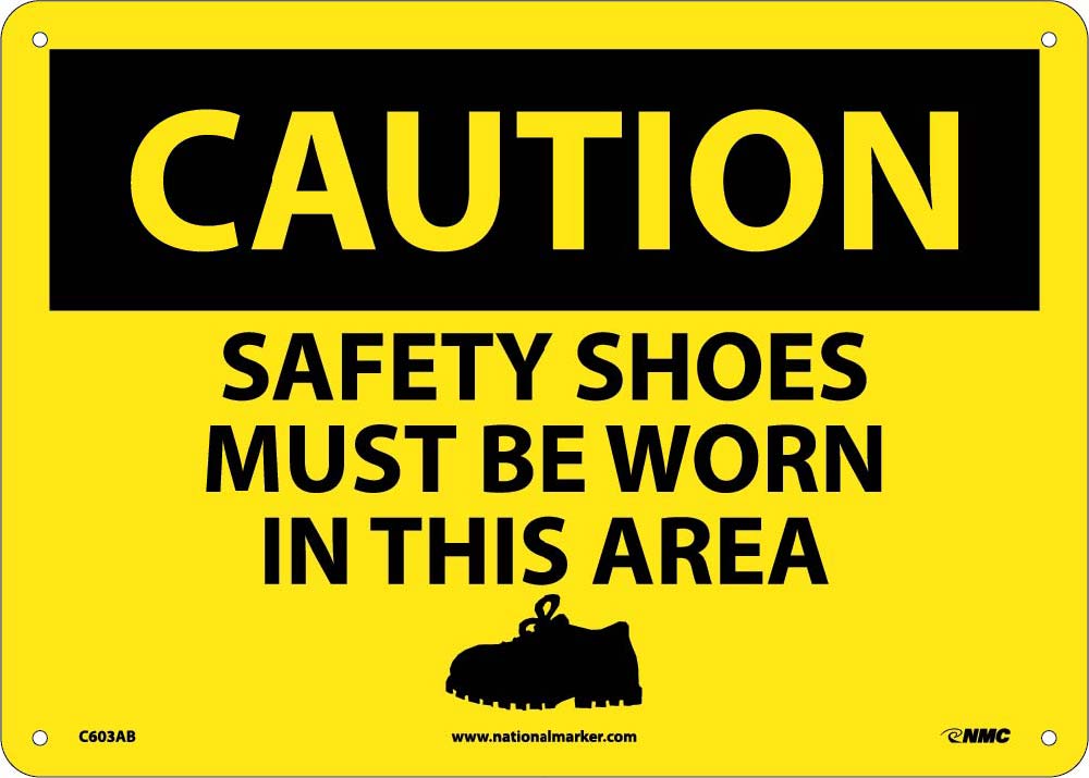 Caution Safety Shoes Must Be Worn In This Area Sign-eSafety Supplies, Inc