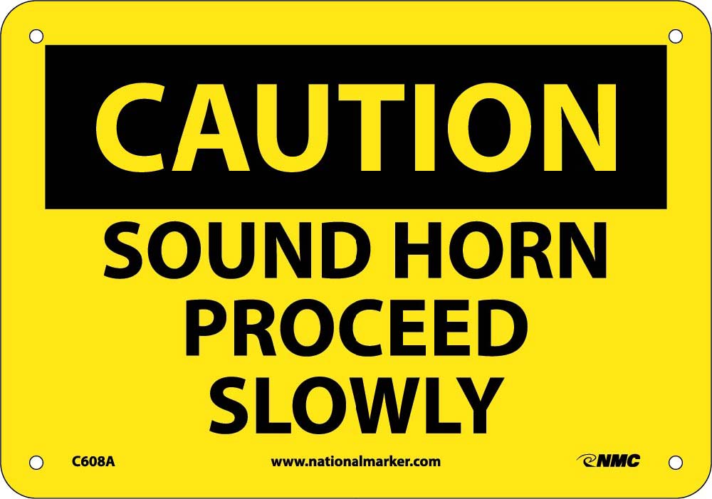 Caution Sound Horn Proceed Slowly Sign-eSafety Supplies, Inc
