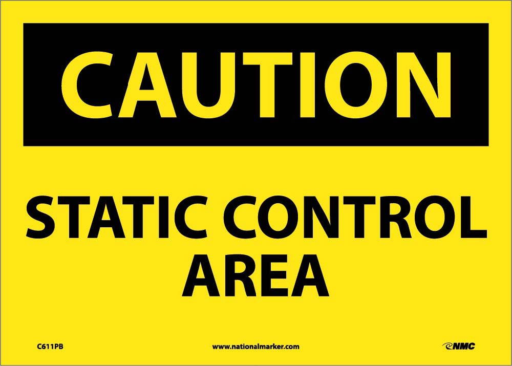 Caution Static Control Area Sign