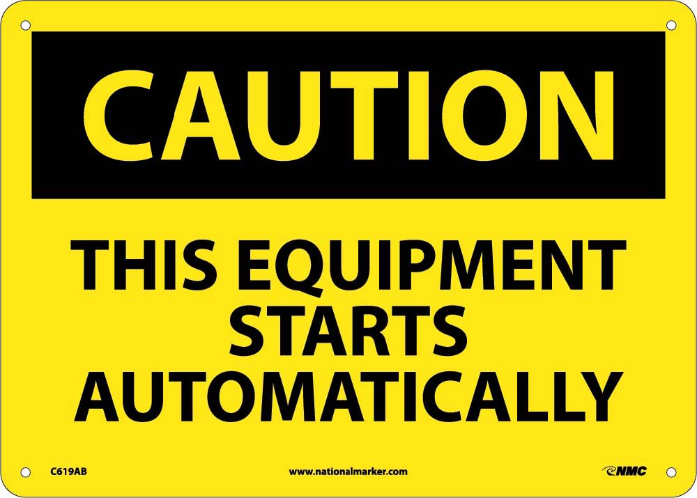 Caution This Equipment Starts Automatically Sign-eSafety Supplies, Inc