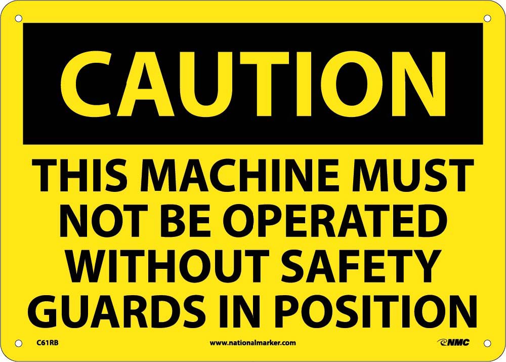 Caution Machine Safety Sign