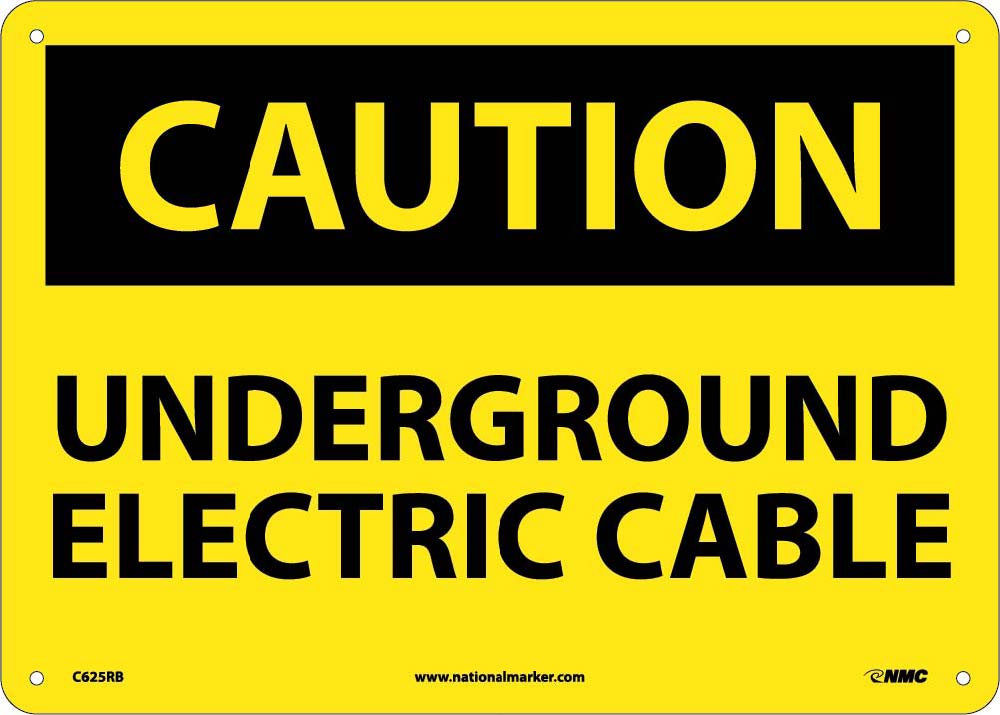 Caution Underground Electric Cable Sign-eSafety Supplies, Inc