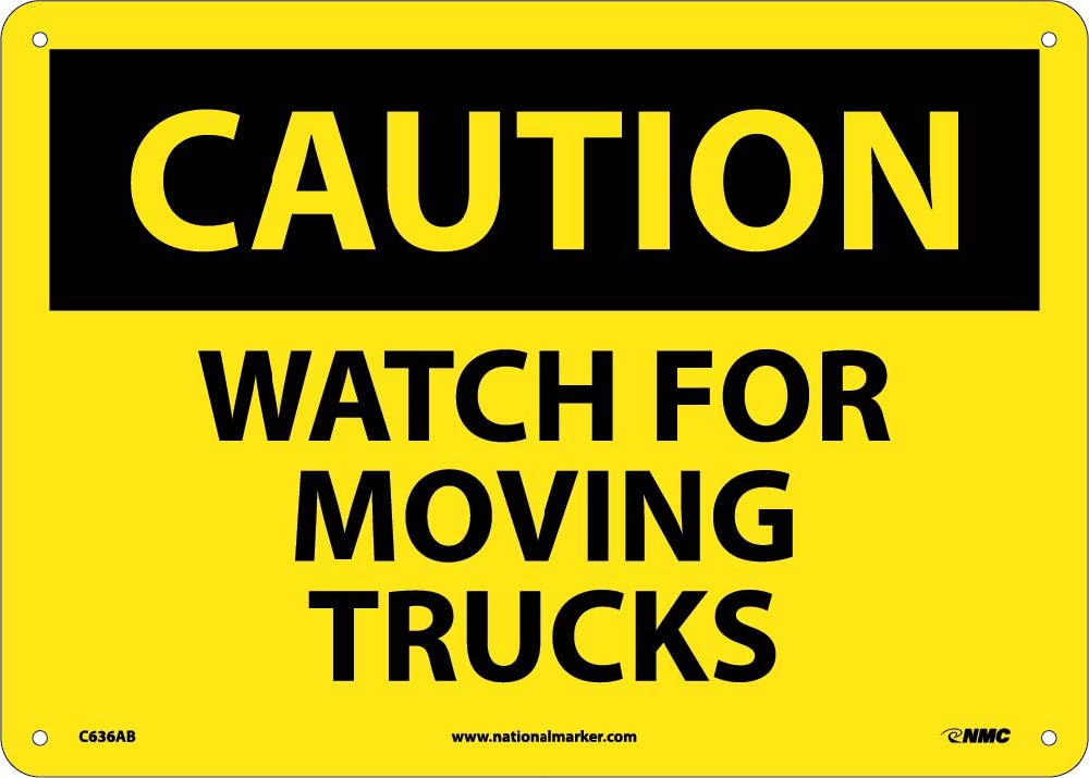 Caution Watch For Moving Trucks Sign-eSafety Supplies, Inc