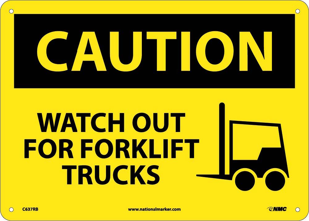 Caution Watch Out For Forklift Trucks Sign-eSafety Supplies, Inc