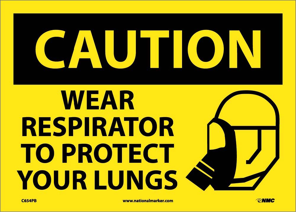 Caution Wear Respirator To Protect Your Lungs Sign-eSafety Supplies, Inc