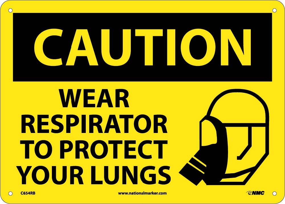 Caution Wear Respirator To Protect Your Lungs Sign-eSafety Supplies, Inc