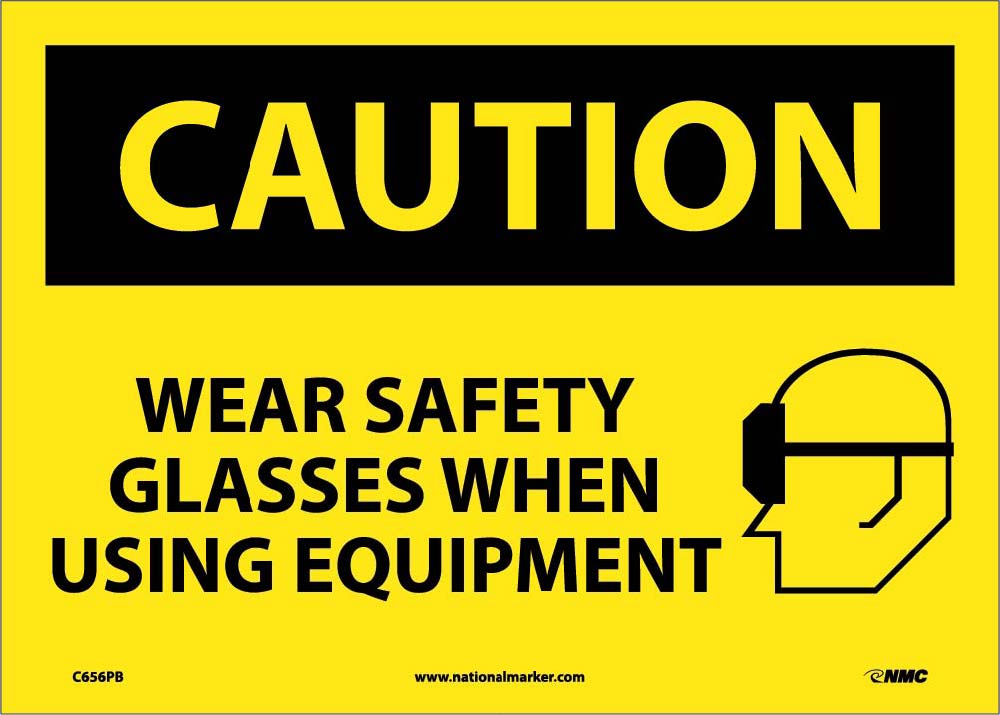 Caution Wear Safety Glasses When Using Equipment Sign-eSafety Supplies, Inc