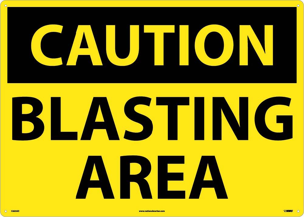 Large Format Caution Blasting Area Sign-eSafety Supplies, Inc