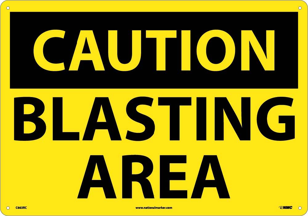 Large Format Caution Blasting Area Sign-eSafety Supplies, Inc