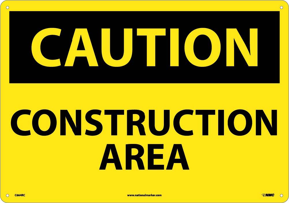 Large Format Caution Construction Area Sign