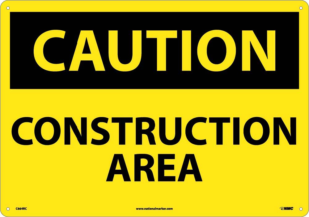 Large Format Caution Construction Area Sign-eSafety Supplies, Inc