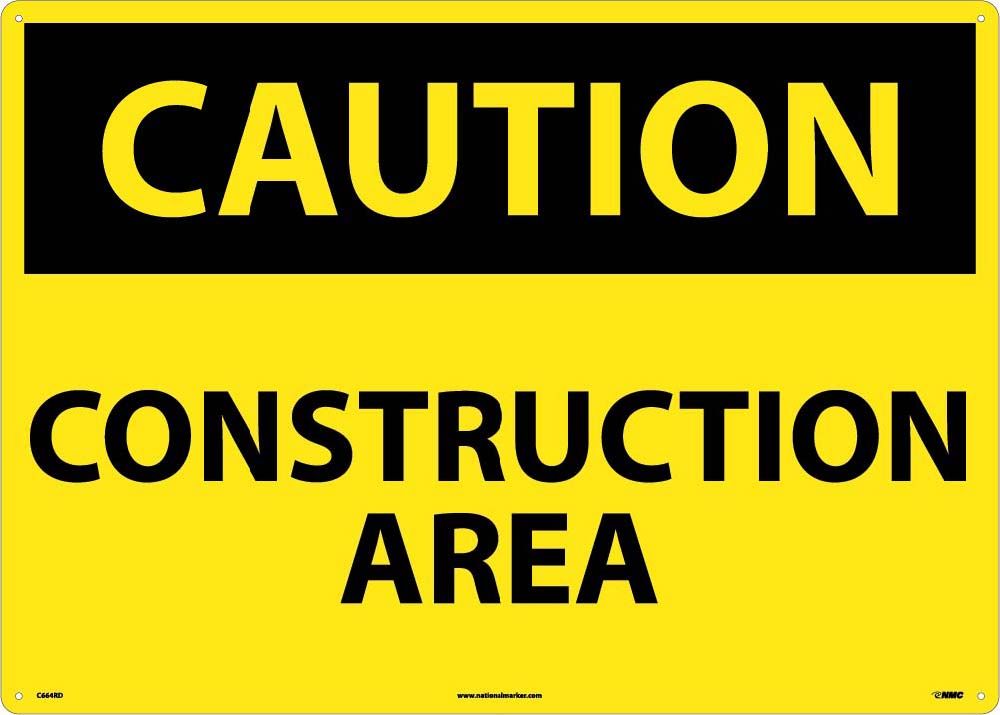 Large Format Caution Construction Area Sign-eSafety Supplies, Inc