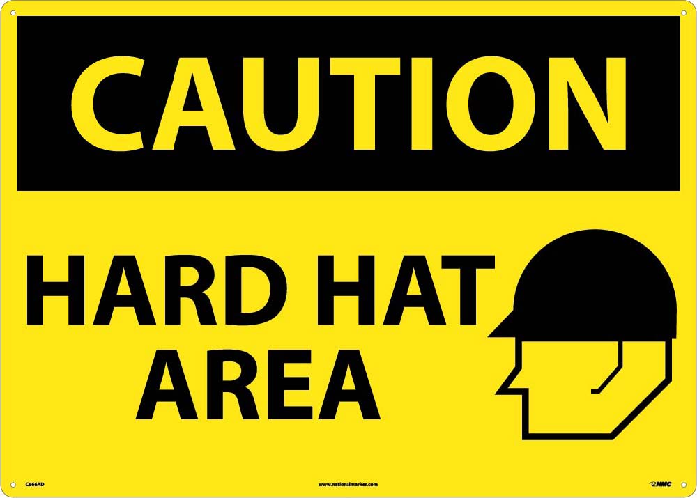 Large Format Caution Hard Hat Area Sign