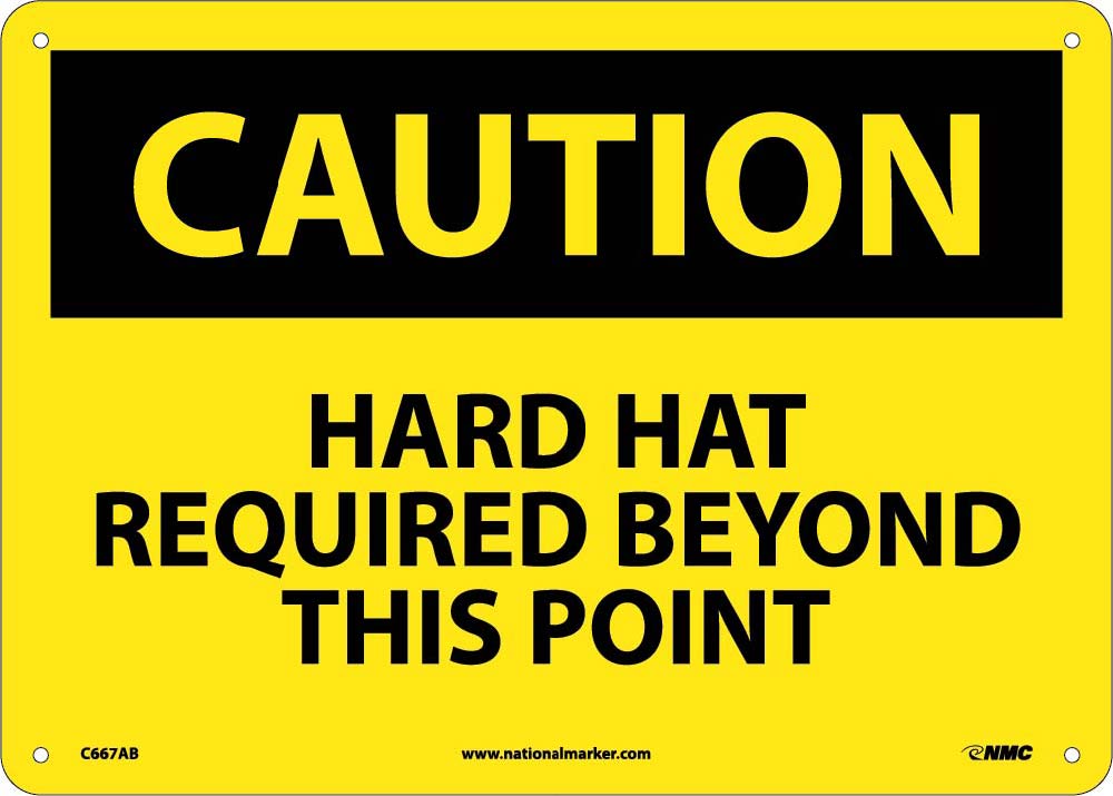 Caution Hard Hat Required Beyond This Point Sign-eSafety Supplies, Inc