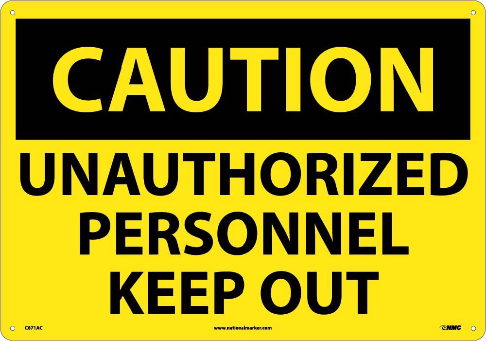 Large Format Caution Unauthorized Personnel Sign-eSafety Supplies, Inc