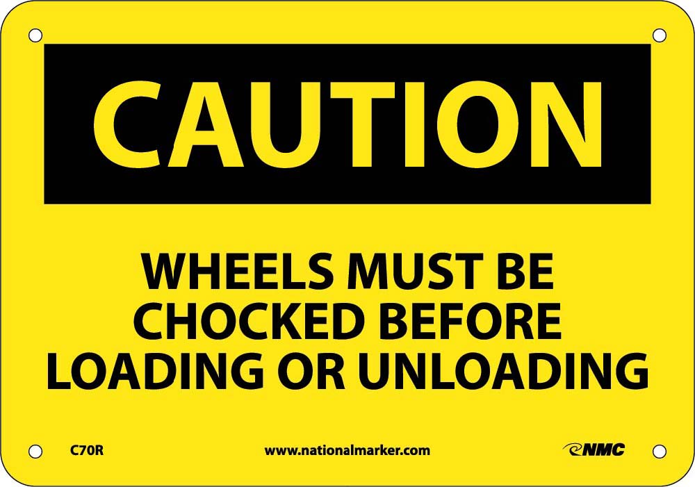 Caution Wheels Must Be Chocked Sign-eSafety Supplies, Inc