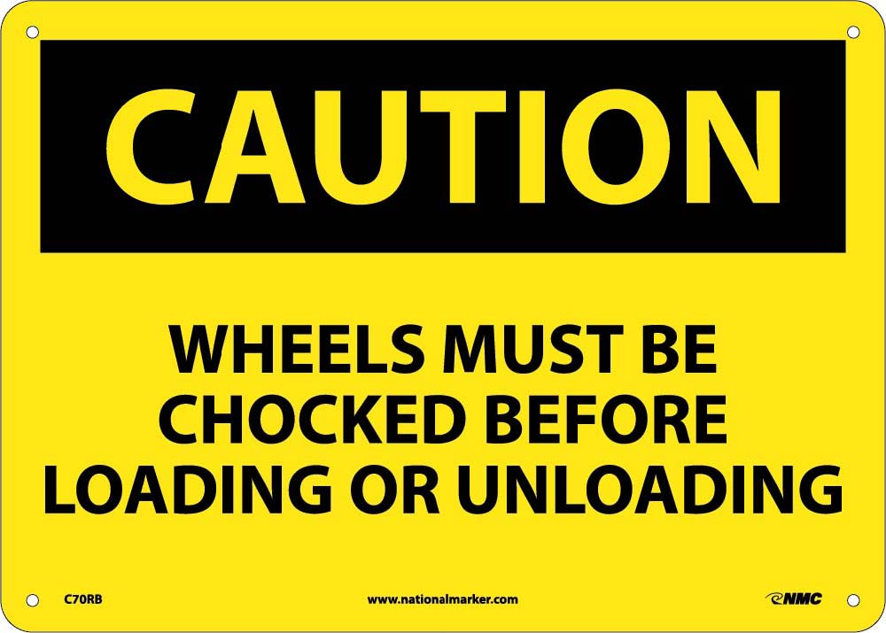 Caution Wheels Must Be Chocked Sign-eSafety Supplies, Inc