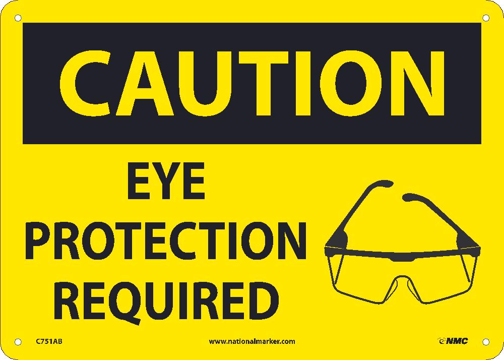 Eye Protection Sign, 10 X 14, .040 Aluminum - C751AB-eSafety Supplies, Inc