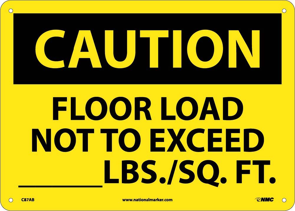 Caution Floor Load Capacity Sign-eSafety Supplies, Inc