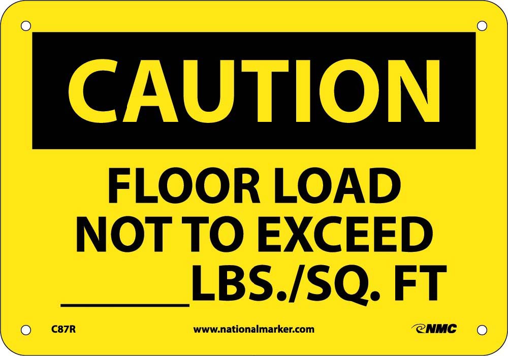 Caution Floor Load Capacity Sign-eSafety Supplies, Inc