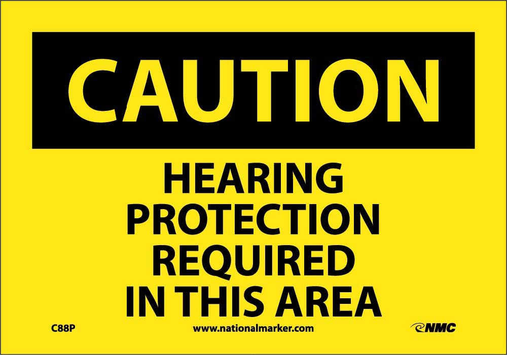 Caution Hearing Protection Required In This Area Sign-eSafety Supplies, Inc
