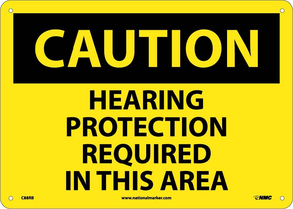 Caution Hearing Protection Required In This Area Sign-eSafety Supplies, Inc