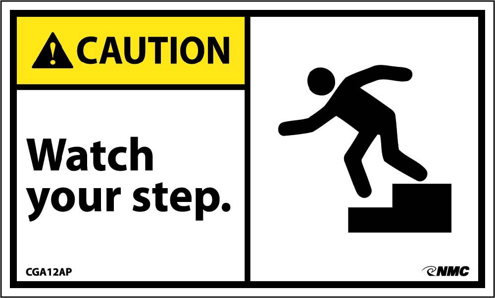 Watch Your Step Label - 5 Pack-eSafety Supplies, Inc