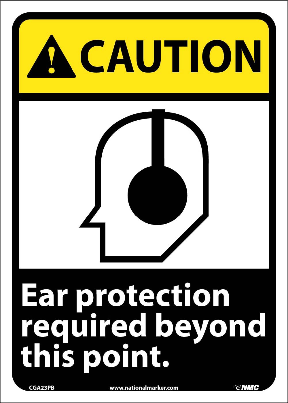 Caution Ear Protection Required Sign-eSafety Supplies, Inc