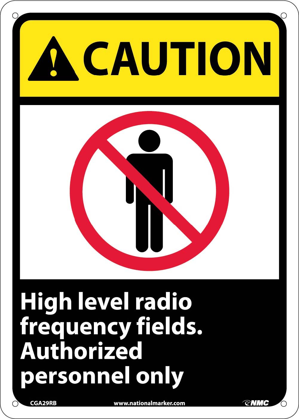 Caution High Level Radio Frequency Fields Sign-eSafety Supplies, Inc