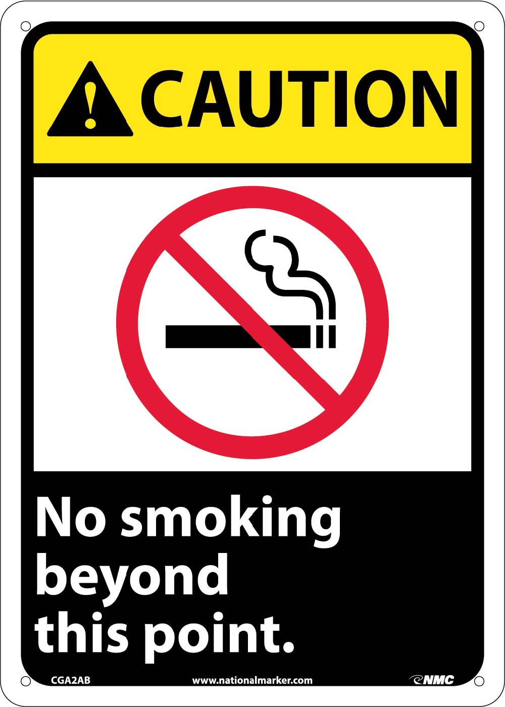 Caution No Smoking Beyond This Point Sign-eSafety Supplies, Inc