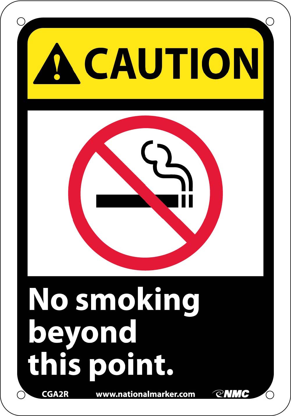 Caution No Smoking Beyond This Point Sign-eSafety Supplies, Inc