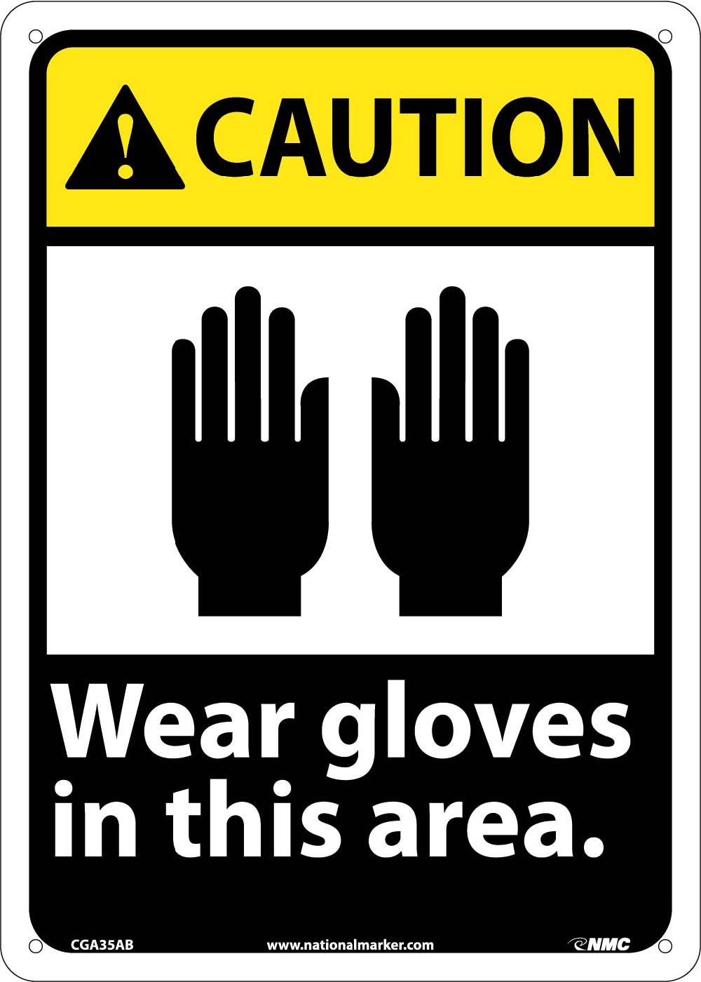 Caution Wear Gloves In This Area Sign-eSafety Supplies, Inc