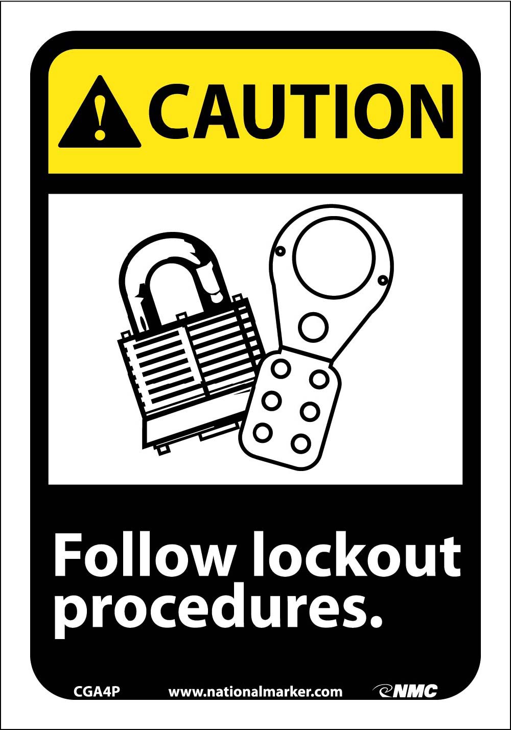 Caution Follow Lockout Procedures Sign-eSafety Supplies, Inc