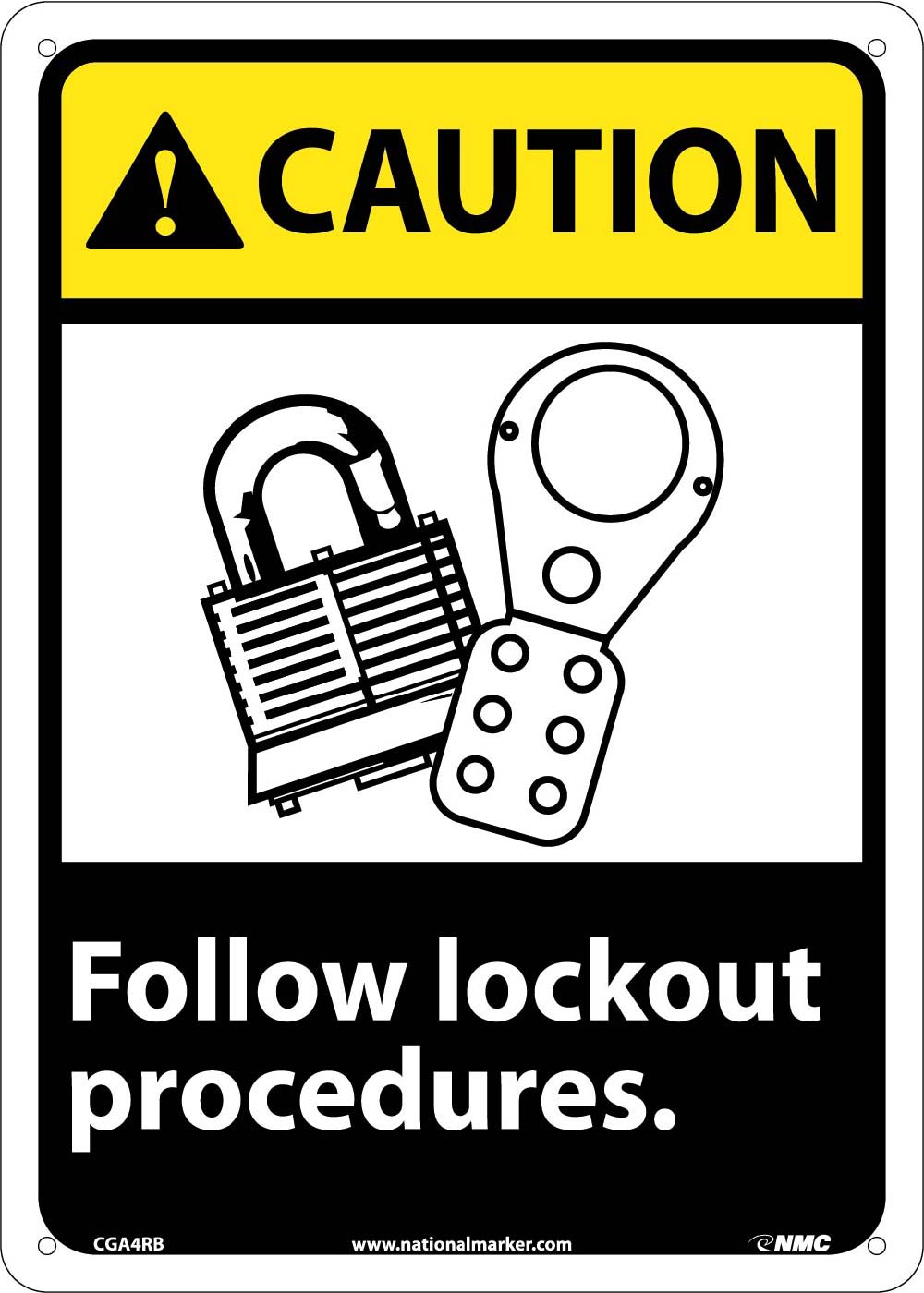 Caution Follow Lockout Procedures Sign-eSafety Supplies, Inc
