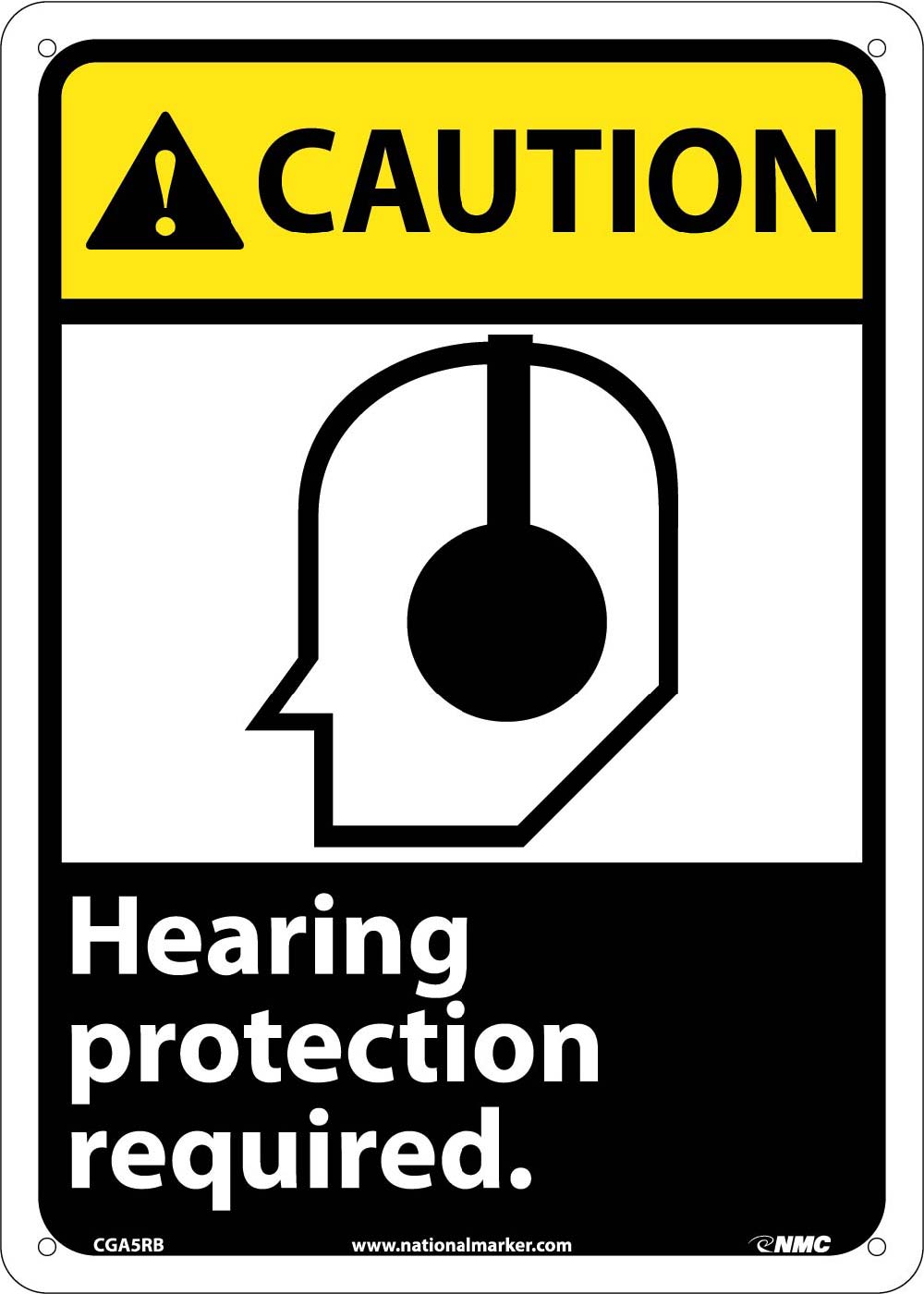 Caution Hearing Protection Required Sign-eSafety Supplies, Inc