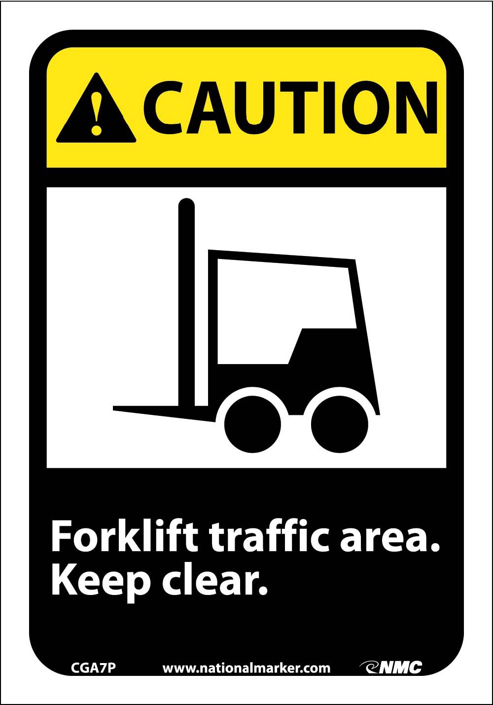 Caution Forklift Traffic Area Keep Clear Sign-eSafety Supplies, Inc